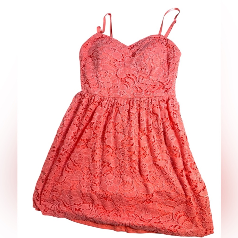 As U Wish Coral Lace summer Dress size small